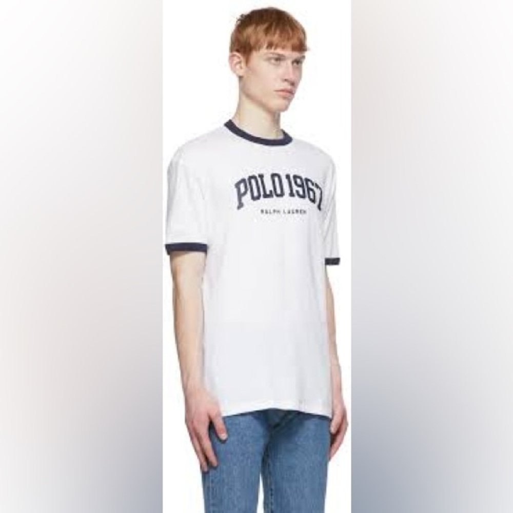 Ralph Lauren Polo Blue & White 1967 Short Sleeve Men's T Shirt Size: Extra Large